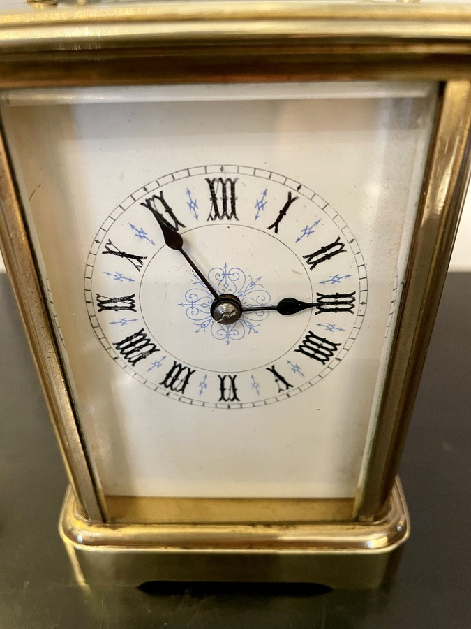Antique Antique Victorian French Eight Day Brass Carriage Clock REF:196C