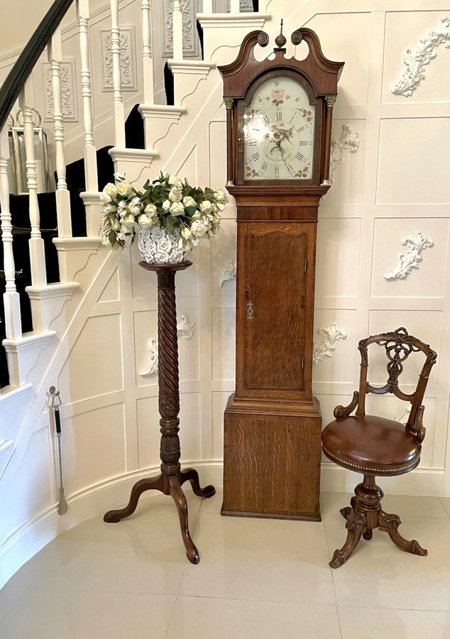 Antique Antique George III Mahogany And Oak Longcase Clock By Hudfon Of Nottingham REF:202C