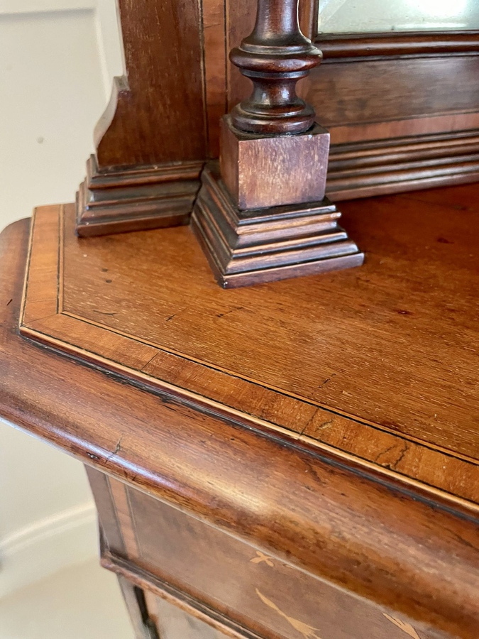 Antique Antique Edwardian Quality Mahogany Inlaid Corner Display Cabinet REF:205C 