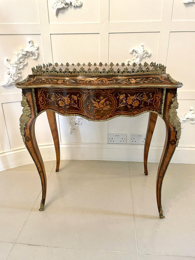 Antique Outstanding Quality 19th Century Louis XV Tulipwood and Kingwood Marquetry Inlaid Jardiniere Table REF:153C