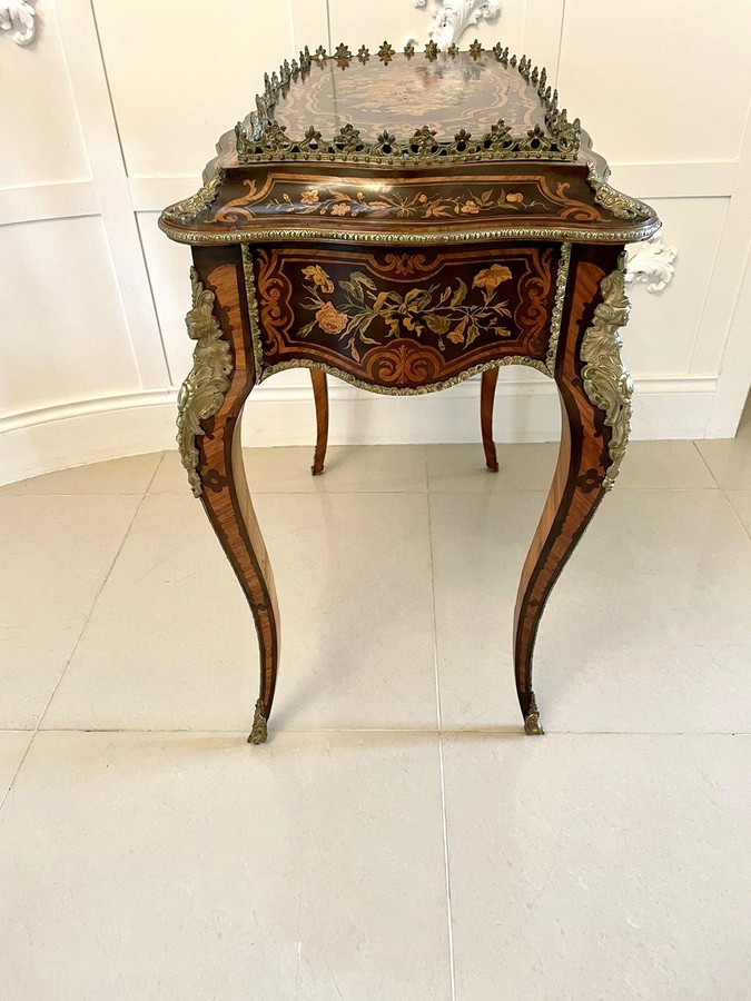 Antique Outstanding Quality 19th Century Louis XV Tulipwood and Kingwood Marquetry Inlaid Jardiniere Table REF:153C