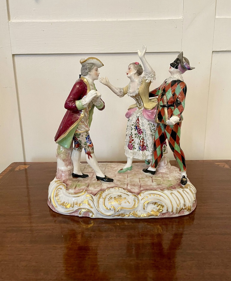 Antique Victorian French Porcelain Figural Group by Eugene Clauss of Paris REF:220C