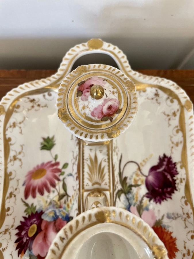 Antique Antique Victorian Quality Porcelain Hand Painted Desk Set REF:221C 