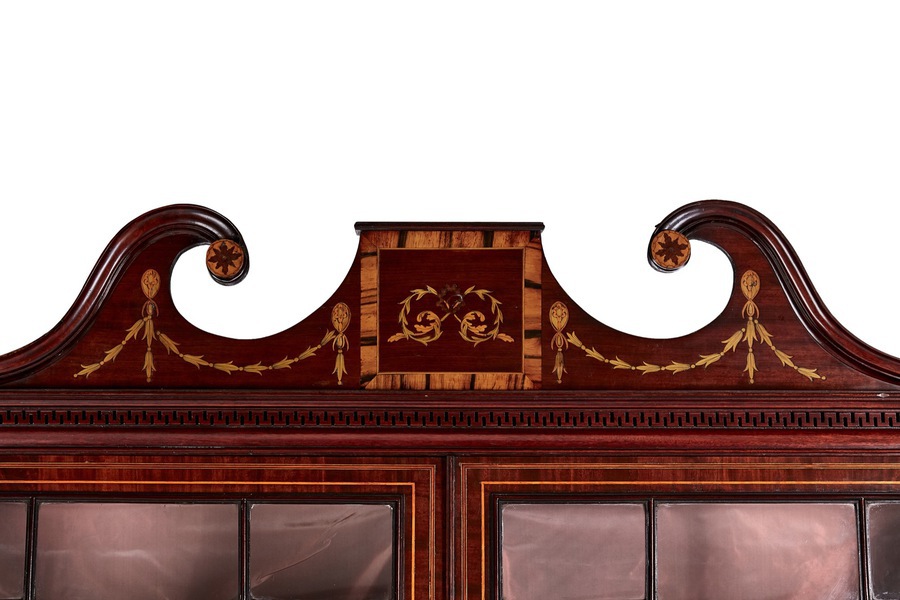Antique Outstanding Antique Mahogany Inlaid Bookcase REF:127/1304 