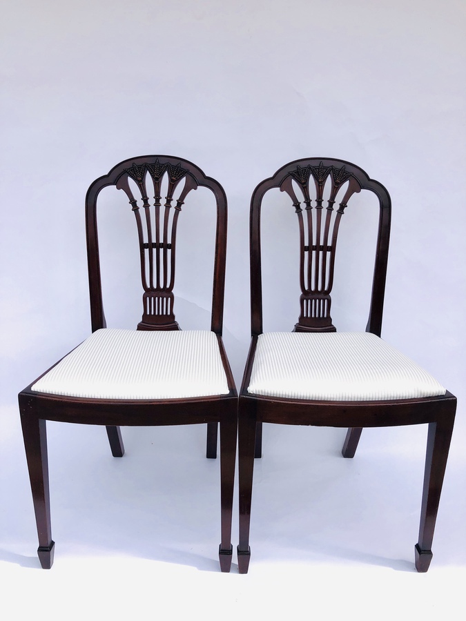 Antique Quality Set of Four Antique Mahogany Carved Dining Chairs REF:137