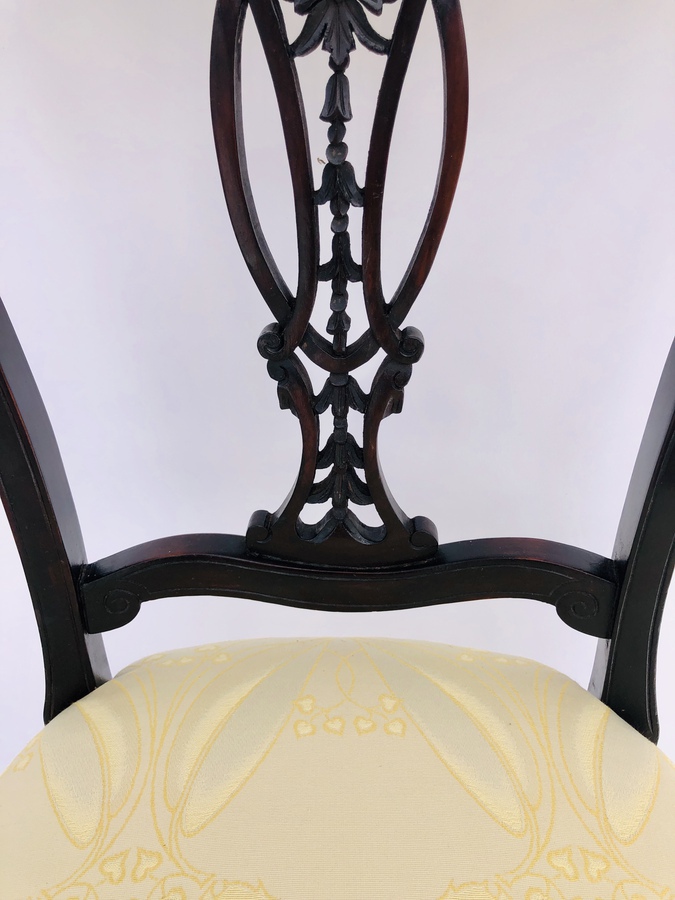 Antique Quality Pair of Antique Victorian Carved Ebonised Side/Desk Chairs REF:148