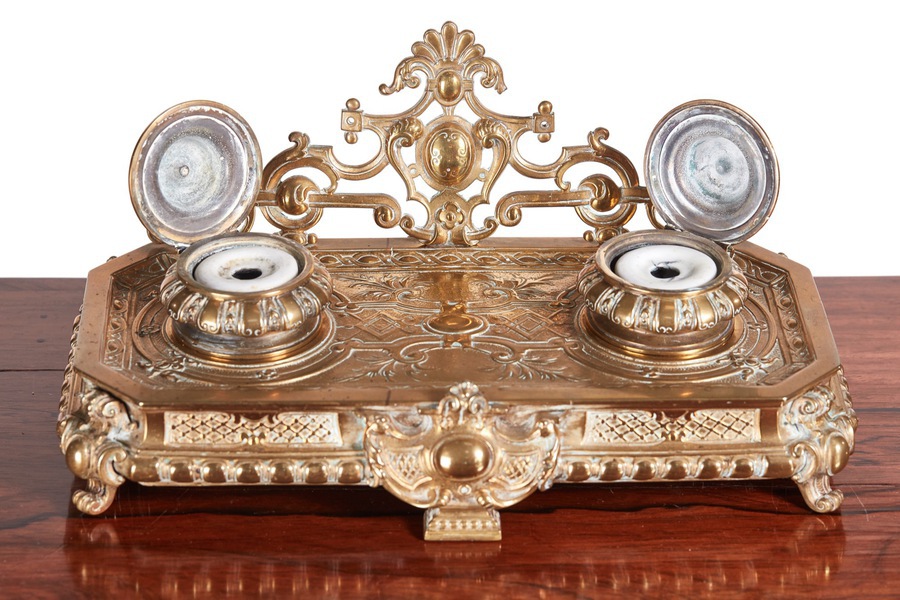 Antique Antique French cast-brass desk set REF:151