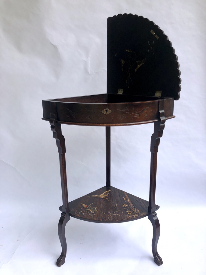 Antique  Unusual Meiji Period Hardwood Corner Table REF:170 