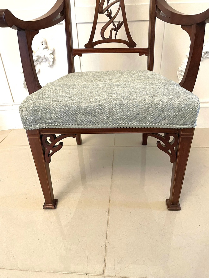 Antique Unusual Antique Art Nouveau Quality Mahogany Inlaid Child’s Chair REF:332C 