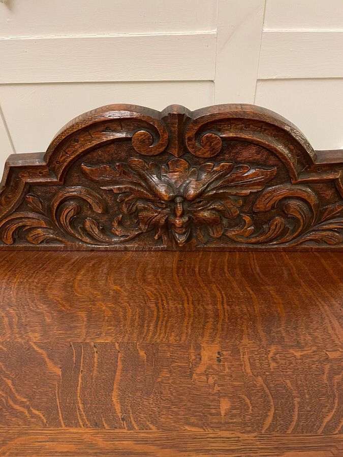 Antique  Antique Victorian Quality Carved Oak Side Table REF:255C 