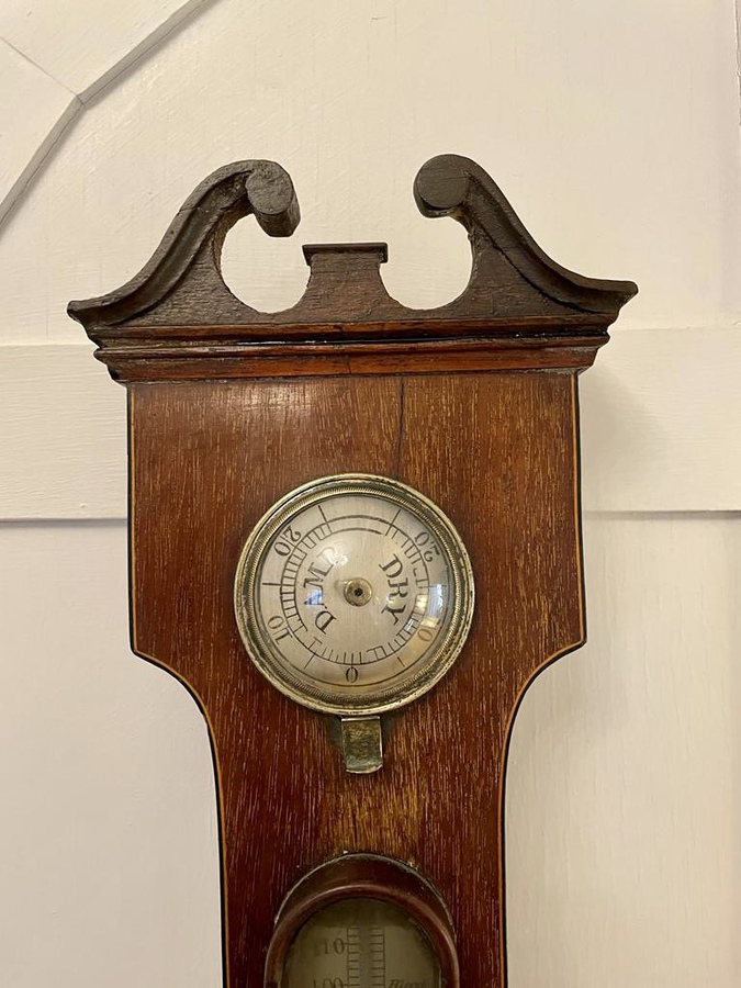 Antique   Large Antique George III Quality Mahogany Banjo Barometer REF:253C 