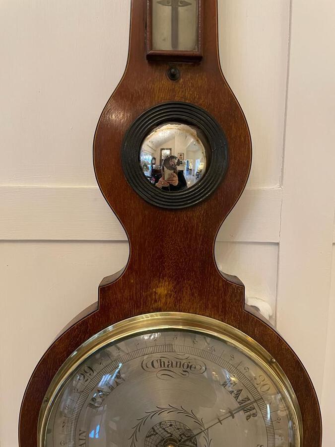 Antique   Large Antique George III Quality Mahogany Banjo Barometer REF:253C 