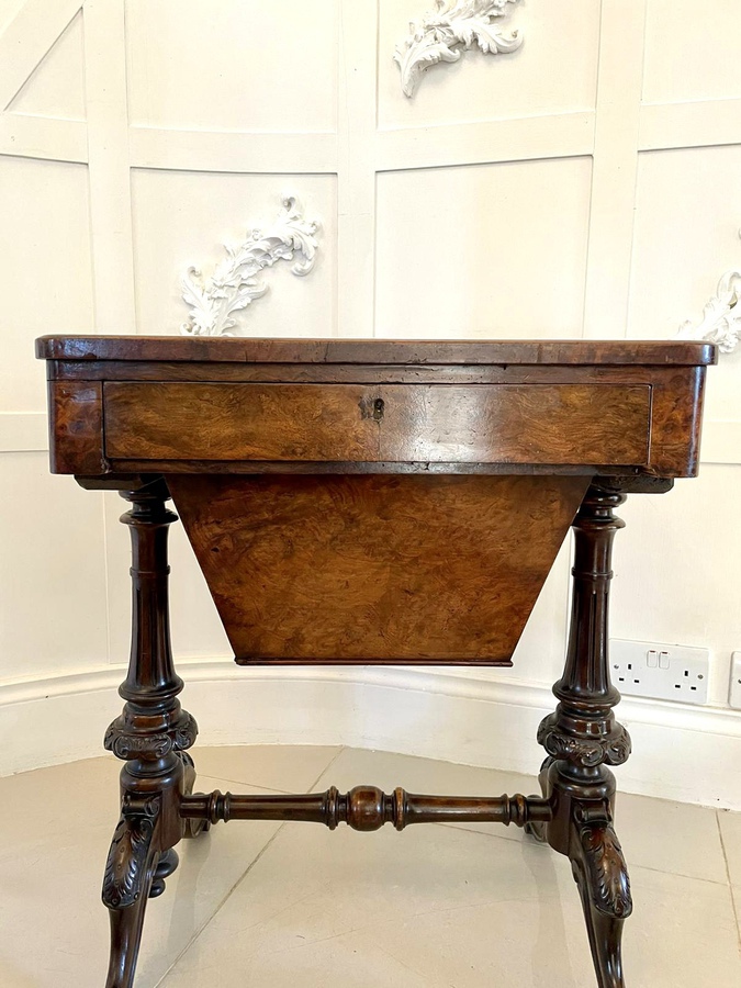 Antique  Antique Victorian Quality Burr Walnut Inlaid Work Table REF:245C 
