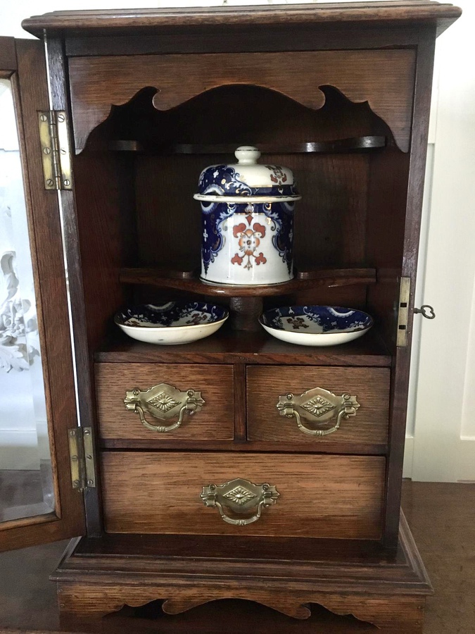 Antique  Unusual Oak Smokers Cabinet REF:197