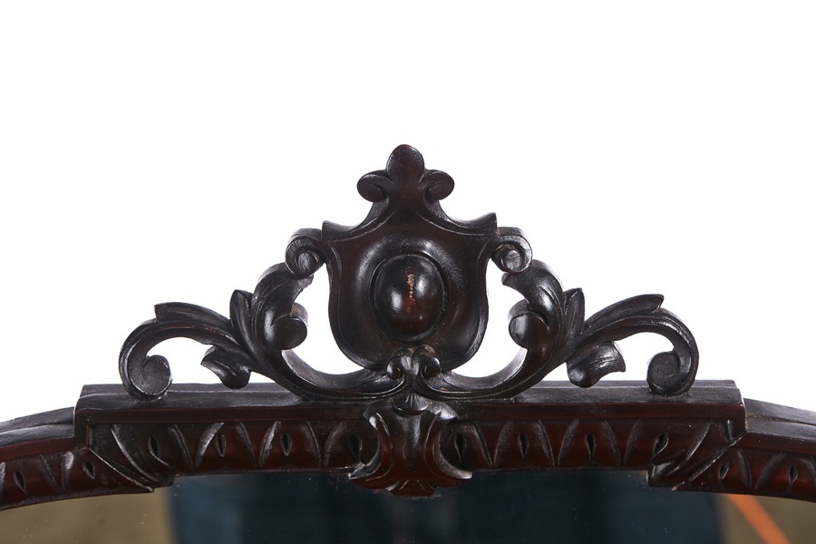 Antique Quality Antique Victorian Mahogany Carved Mirror Back Whatnot REF:228 