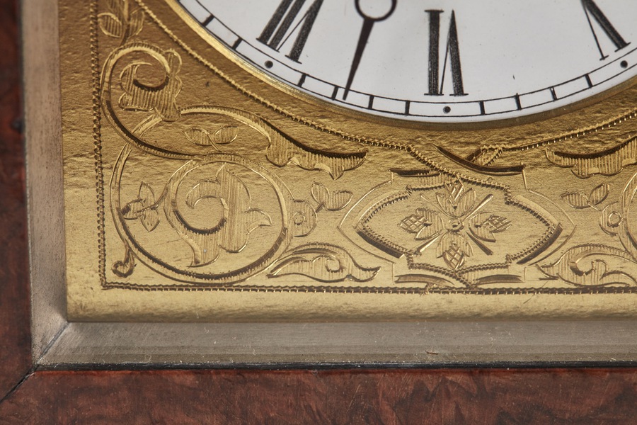 Antique   Antique Burr Walnut Ebonised Cased Desk Clock from Baldwin of Loughborough REF:285