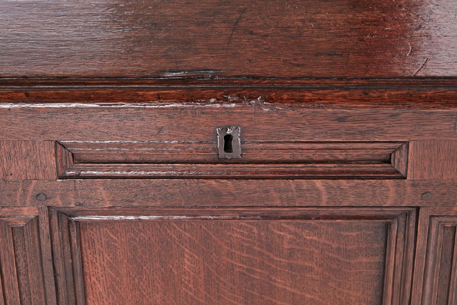 Antique  17th Century Panelled Oak Coffer REF:347
