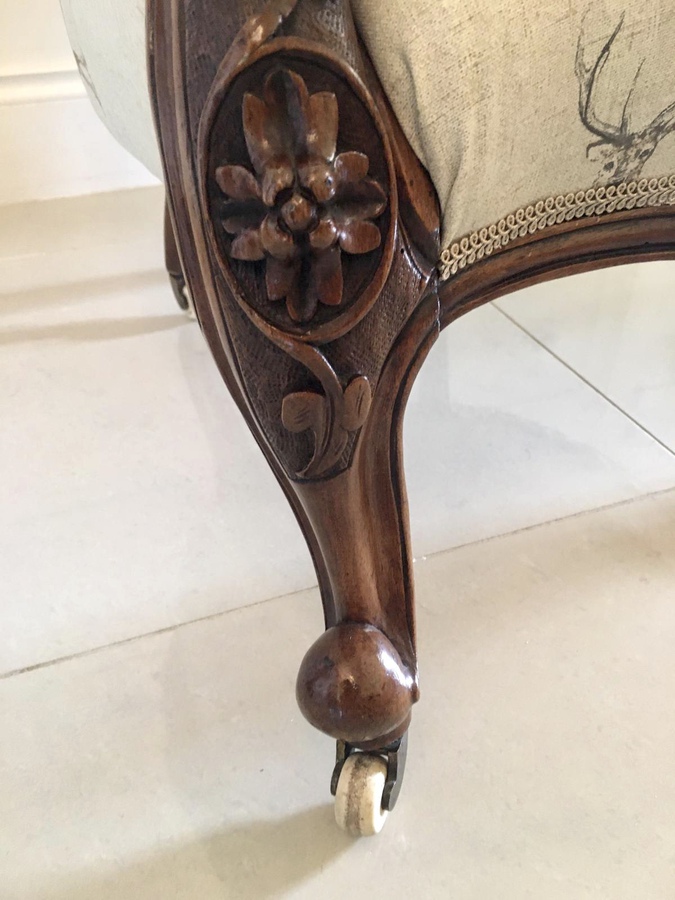 Antique  Fine Quality Antique Victorian Carved Walnut Armchair REF:445