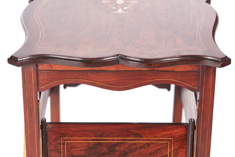 Antique Unusual Antique Edwardian Inlaid Rosewood Centre Table REF:489 