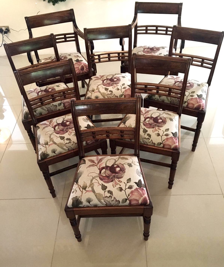 Fine Antique Set of Eight George III Mahogany Dining Chairs