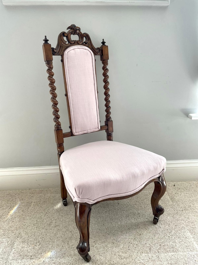 Antique Antique Victorian Carved Walnut Side Chair