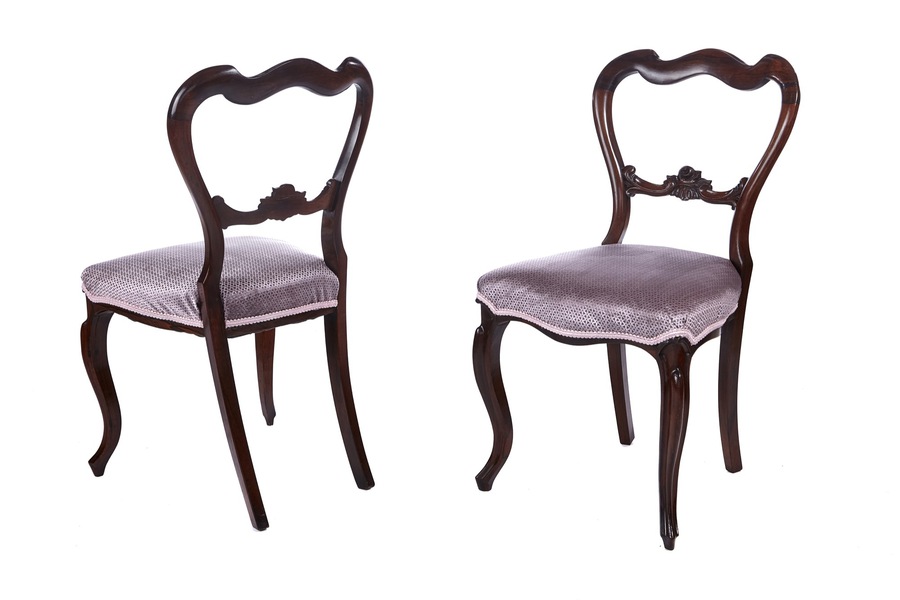  Quality Pair of Victorian Rosewood Side/Desk Chairs
