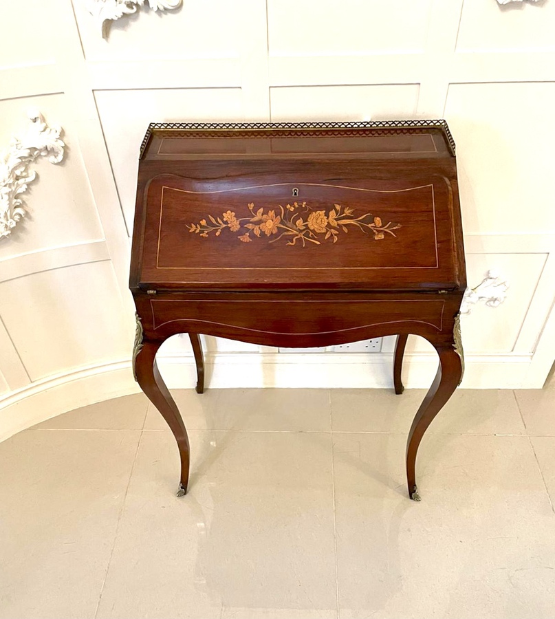 Antique  Antique Victorian French Inlaid Rosewood Freestanding Bureau