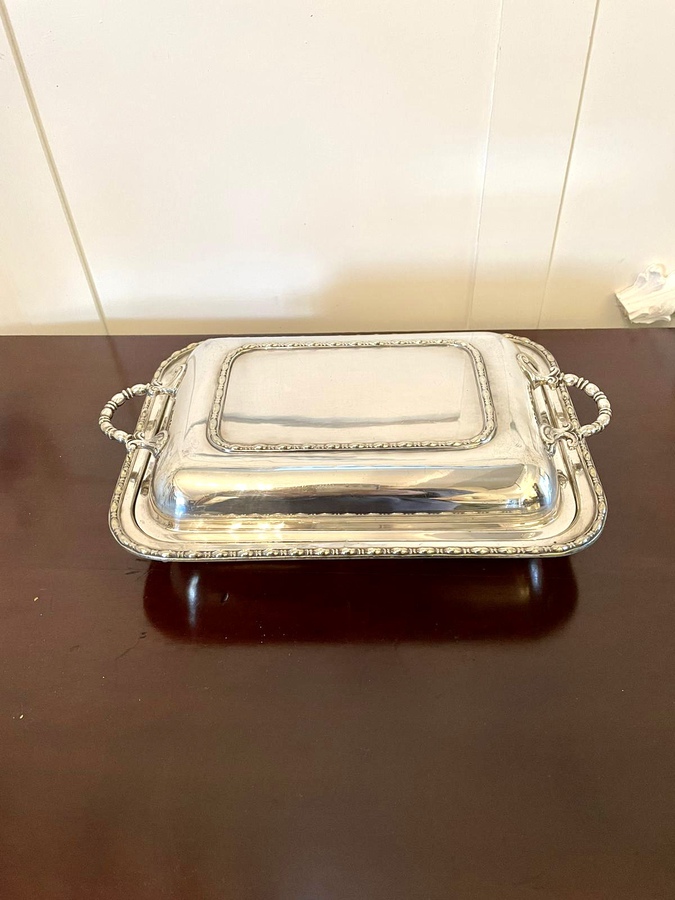 Antique  Antique Silver Plated Entrée Dish