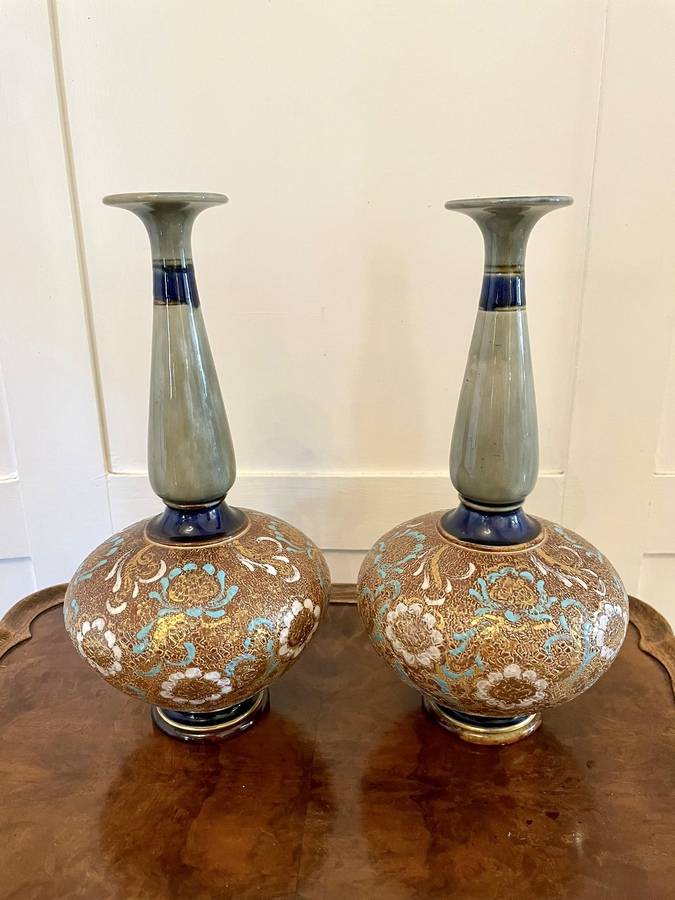 Pair of Antique Royal Doulton Vases