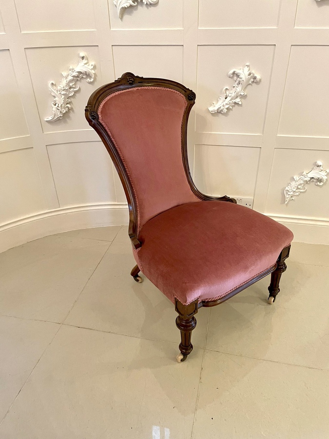   Quality Antique Victorian Walnut Ladies Chair 