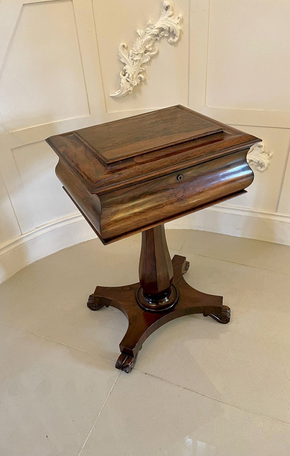Antique  Quality Antique William IV Rosewood Work Box 
