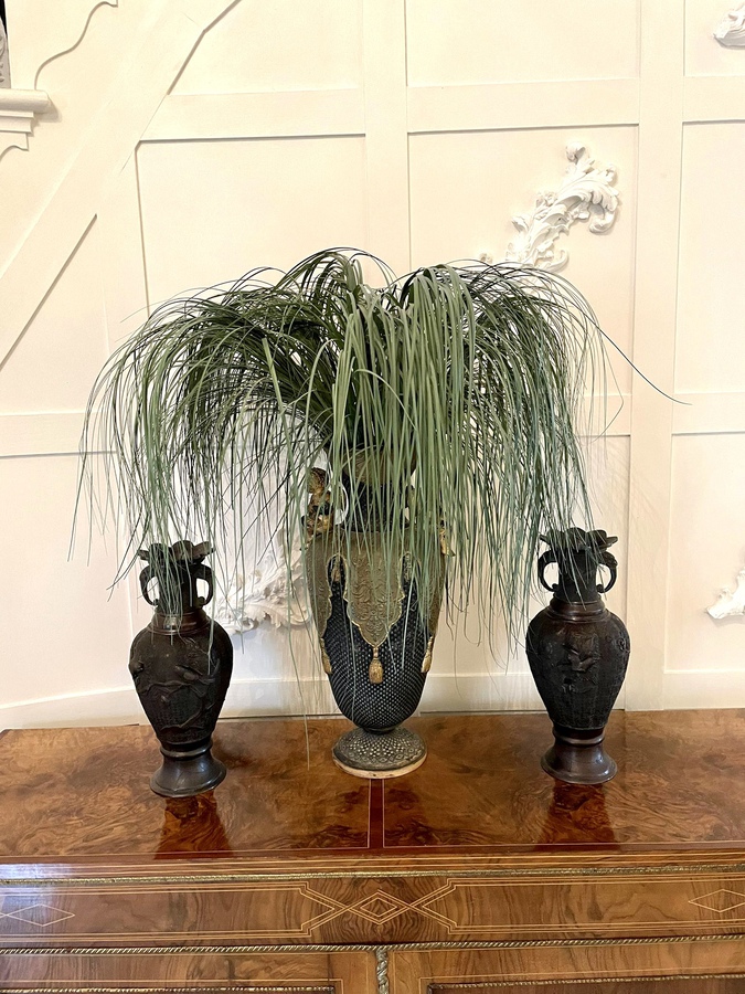  Pair of Quality Antique  Japanese Bronze Vases