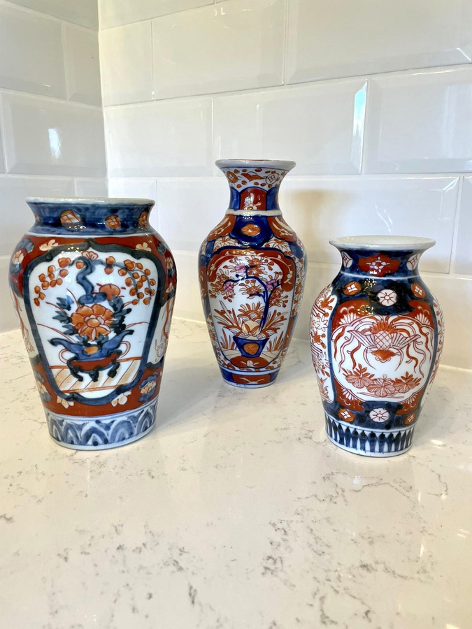  Three Antique Imari Vases