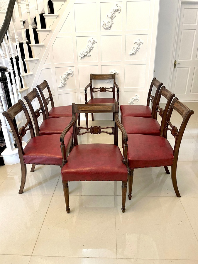 Fine Set of Eight Antique George III Quality Mahogany Dining Chairs ref: 1207