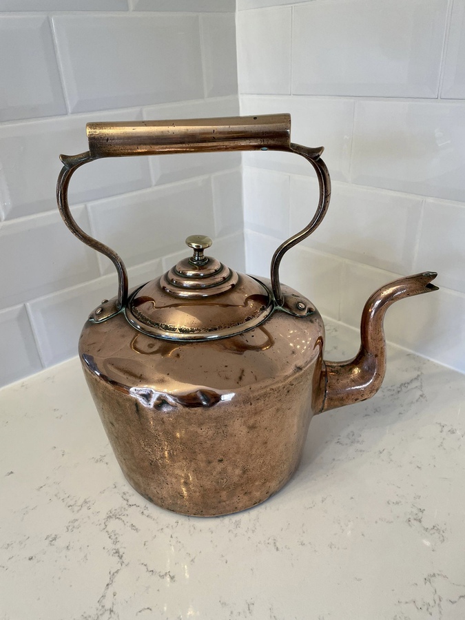 Large Antique George III Quality Copper Kettle  ref: 383C