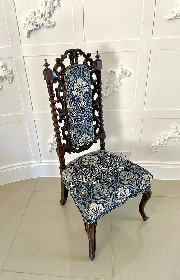 Antique Victorian Carved Mahogany Hall/Side Chair ref: 1209