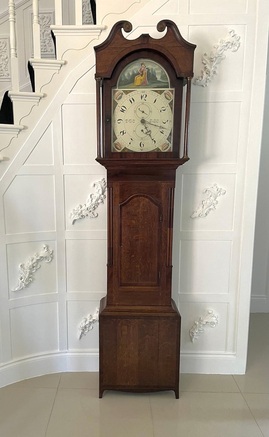  Antique Oak and Mahogany Grandfather Clock by W Prior, Skipton ref: 1214