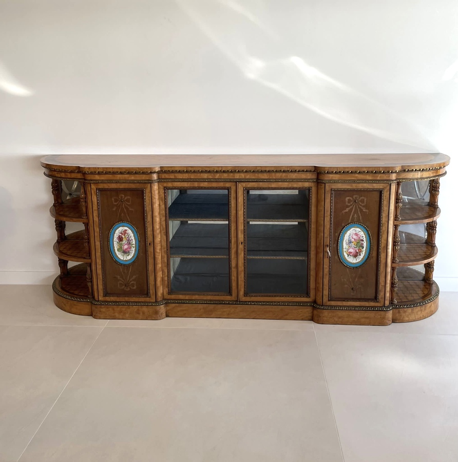 Magnificent Exhibition Quality Large Satinwood Inland And Ormolu Mounted Credenza ref: 1177