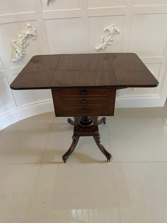 Antique Regency Quality Mahogany Free Standing Lamp/Side Table ref: 055A