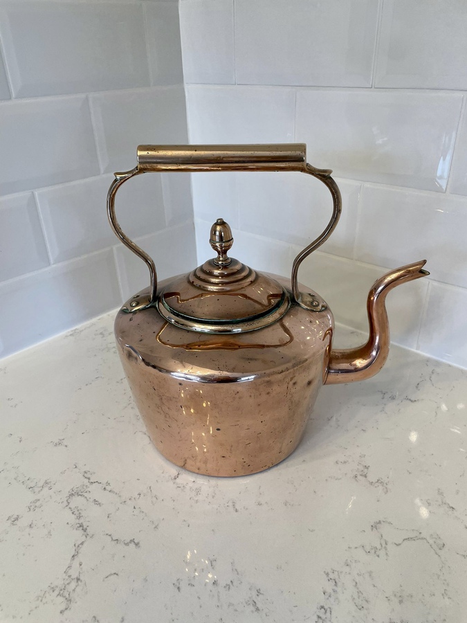 Large Antique George III Quality Copper Kettle ref: 403C