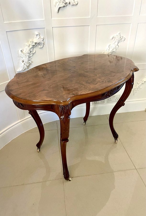 Antique Victorian Quality Freestanding Burr Walnut Centre Table ref: 1251