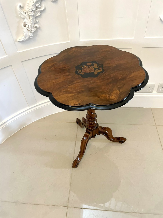  Antique Victorian Quality Burr Walnut Marquetry Inlaid Lamp Table ref: 1261
