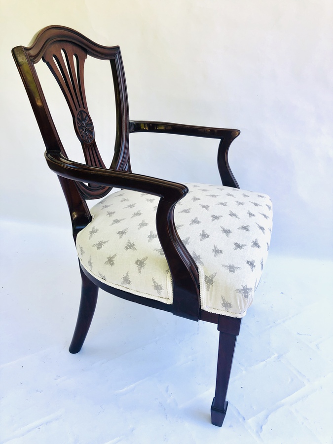 Antique Victorian Hepplewhite Style Mahogany Armchair REF:092
