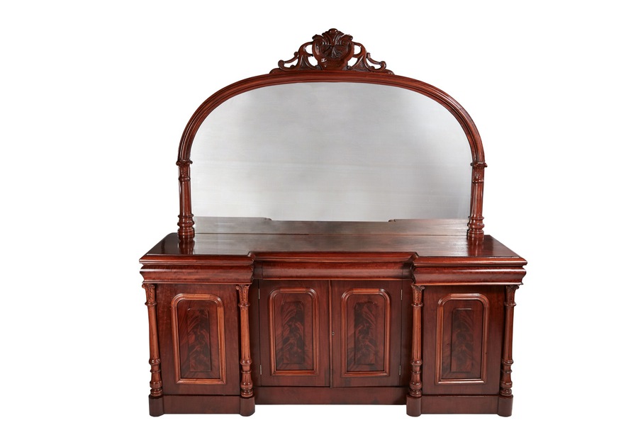 Outstanding Quality Antique Victorian Mahogany Mirrored Sideboard REF:124/540
