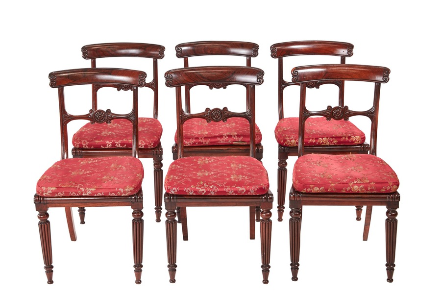Quality Set of Six William IV Rosewood Dining Chairs REF:204 