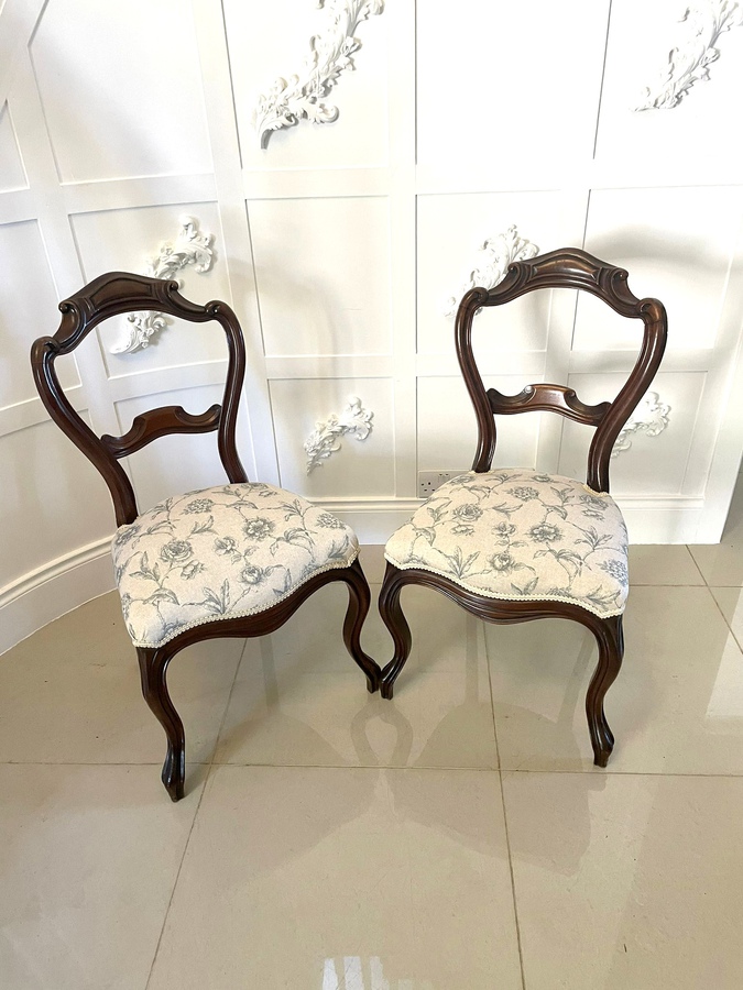 Antique Pair of Antique Victorian Quality Walnut Side Chairs REF:415C 