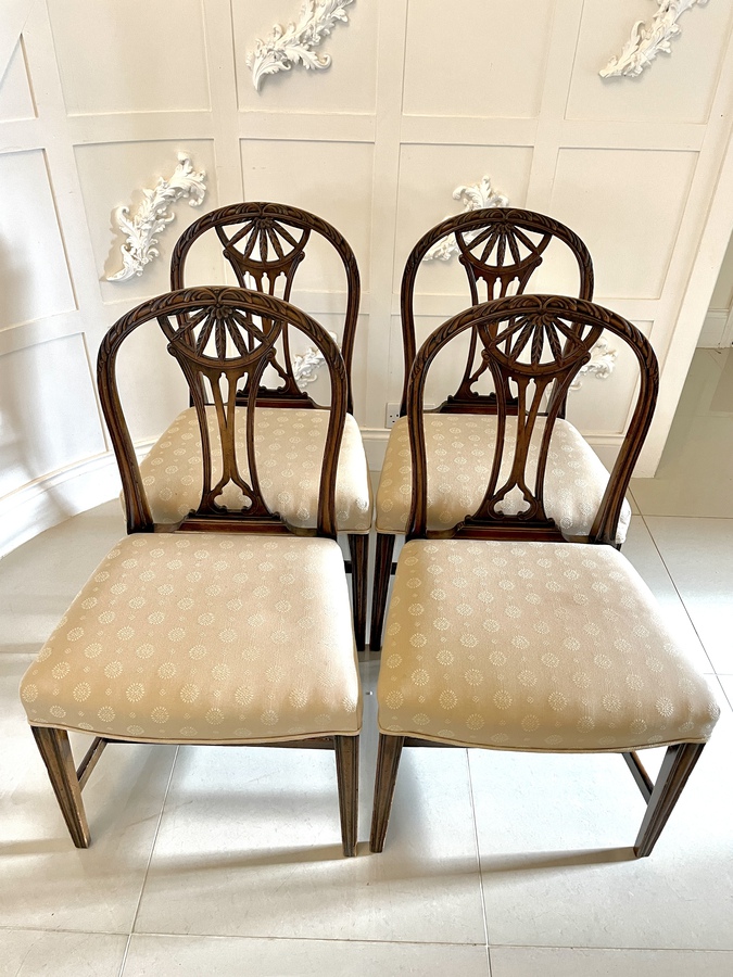 Set of Four Antique 19th Century Quality Carved Mahogany Dining Chairs REF:340C