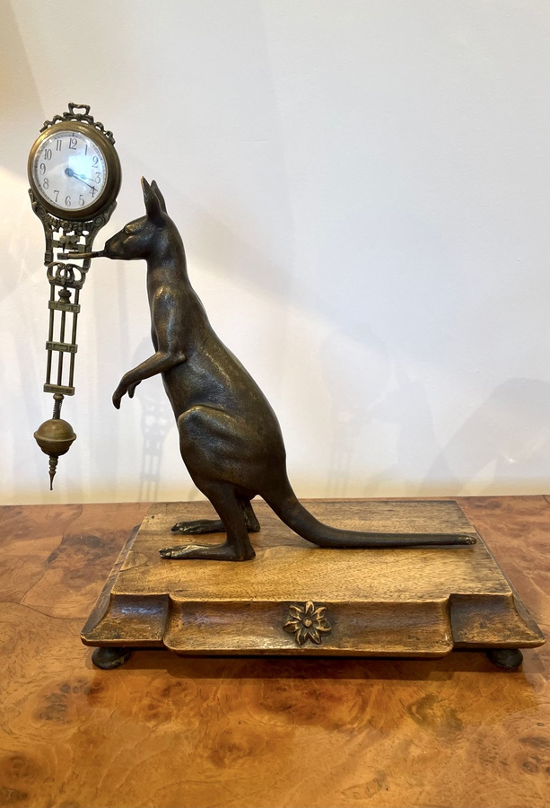 Unusual Antique Victorian Quality Bronze Novelty Desk Clock REF:327C