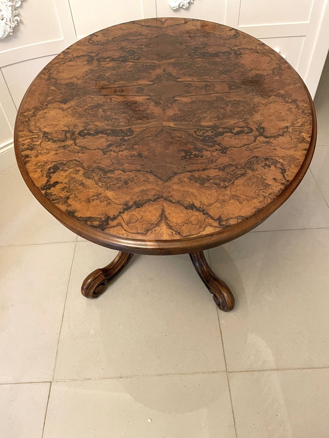 Antique  Outstanding Quality Antique Victorian Oval Burr Walnut Centre Table REF:316C
