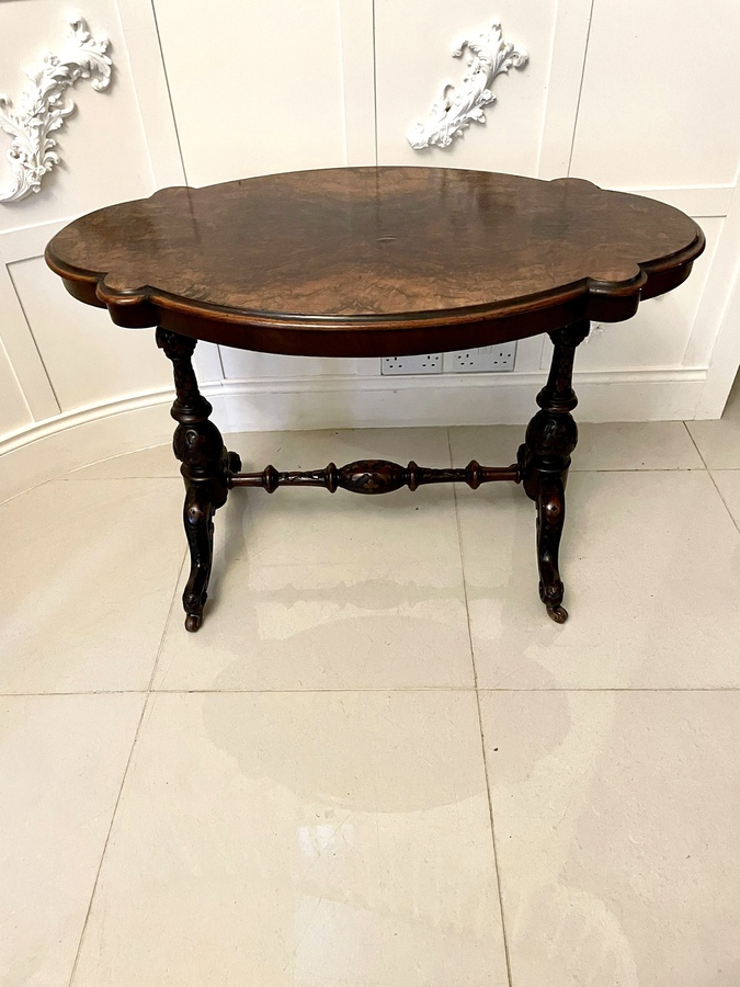  Antique Victorian Quality Burr Walnut Shaped Centre Table REF:314C 